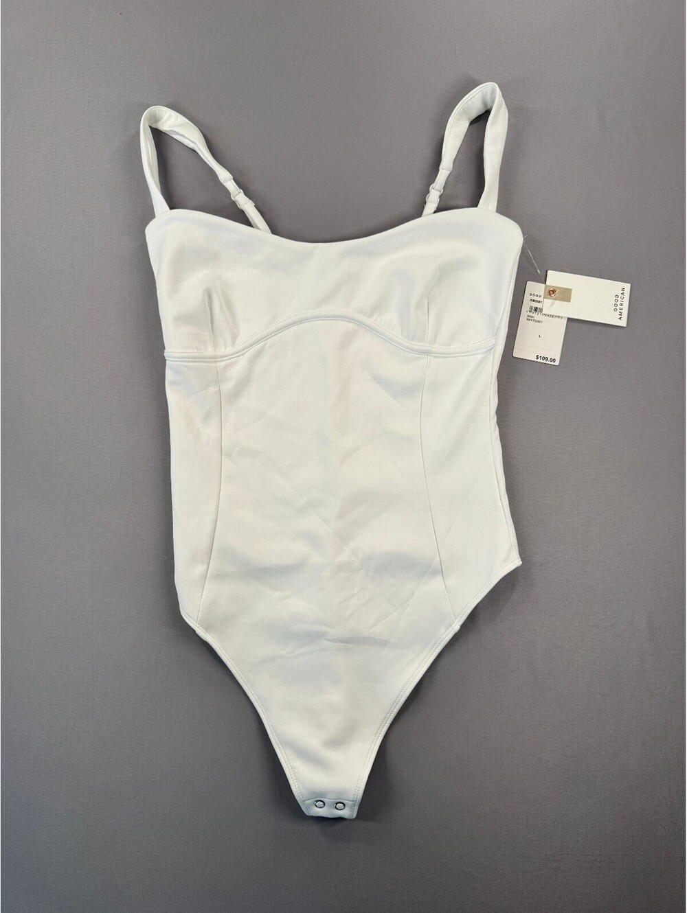 Good American White One Piece Bodysuit Size L NEW